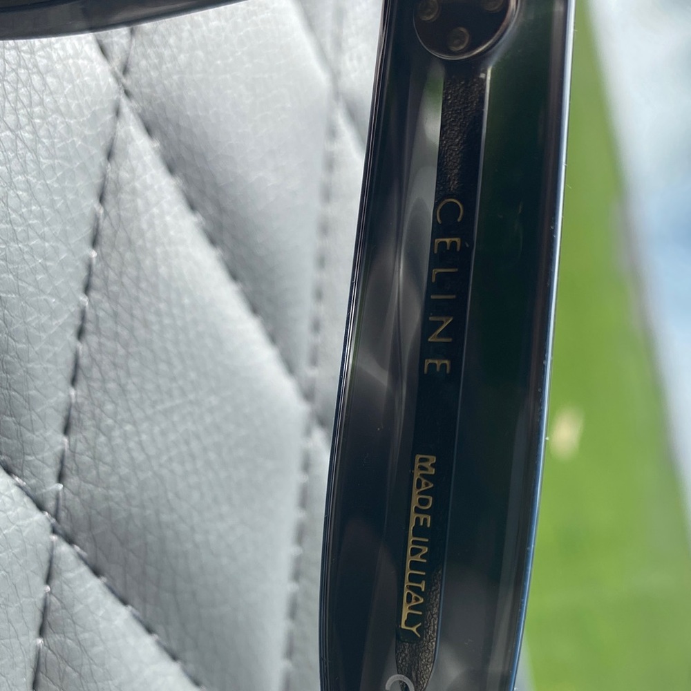 Celine Glossy Black Sunglasses with Gold Details - Picture 2 of 10